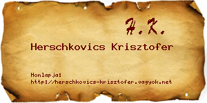 Herschkovics Krisztofer névjegykártya